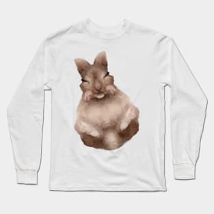 Baby Rabbit Sleeping Beatrix Potter Inspired Watercolor| Baby Nursery Art Long Sleeve T-Shirt